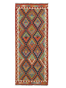  Kelim Afghan Old Style Teppe 81X203 Ekte Orientalsk Håndvevd Teppeløpere Mørk Rød/Brun (Ull, )