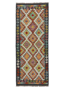  Kelim Afghan Old Style Teppe 76X190 Ekte Orientalsk Håndvevd Teppeløpere Mørk Grønn/Mørk Brun (Ull, Afghanistan)