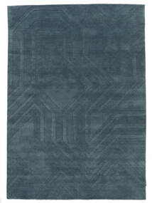  Labyrint - Mørk Teal Teppe 200X300 Moderne Svart/Mørk Blå (Ull, India)