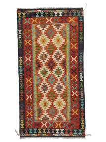  Orientalsk Kelim Afghan Old Style Teppe Teppe 99X195 Mørk Rød/Svart (Ull, Afghanistan)