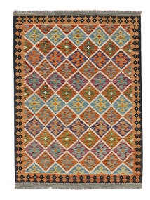  Kelim Afghan Old Style Teppe 131X180 Ekte Orientalsk Håndvevd Brun/Svart (Ull, )