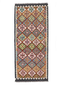  Kelim Afghan Old Style Teppe 84X190 Ekte Orientalsk Håndvevd Teppeløpere Mørk Brun (Ull, Afghanistan)
