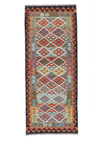  Kelim Afghan Old Style Teppe 77X193 Ekte Orientalsk Håndvevd Teppeløpere Mørk Rød/Svart (Ull, )