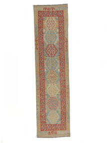  Kelim Afghan Old Style Teppe 78X304 Ekte Orientalsk Håndvevd Teppeløpere Brun/Mørk Gul (Ull, )