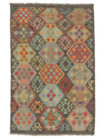  Kelim Afghan Old Style Teppe 122X186 Ekte Orientalsk Håndvevd Mørk Brun/Hvit/Creme/Mørk Grønn (Ull, Afghanistan)