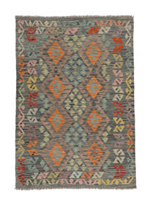  Kelim Afghan Old Style Teppe 120X174 Ekte Orientalsk Håndvevd Mørk Brun/Mørk Grønn (Ull, Afghanistan)