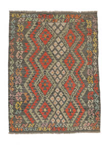  Kelim Afghan Old Style Teppe 130X173 Ekte Orientalsk Håndvevd Mørk Brun/Mørk Grønn (Ull, Afghanistan)