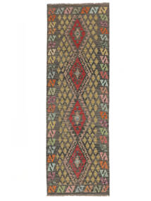  Kelim Afghan Old Style Teppe 84X255 Ekte Orientalsk Håndvevd Teppeløpere Brun/Svart (Ull, )