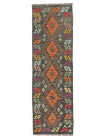  Kelim Afghan Old Style Teppe 61X197 Ekte Orientalsk Håndvevd Teppeløpere Svart/Brun (Ull, )