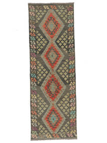  Kelim Afghan Old Style Teppe 81X245 Ekte Orientalsk Håndvevd Teppeløpere Mørk Grønn/Mørk Brun (Ull, Afghanistan)