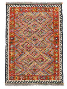  Kelim Afghan Old Style Teppe 101X146 Ekte Orientalsk Håndvevd Mørk Brun/Hvit/Creme (Ull, Afghanistan)