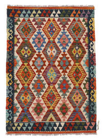  Kelim Afghan Old Style Teppe 103X145 Ekte Orientalsk Håndvevd Svart/Mørk Rød (Ull, Afghanistan)
