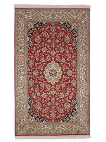  Kashmir Ren Silke Teppe 96X160 Ekte Orientalsk Håndknyttet Mørk Brun/Hvit/Creme (Silke, India)