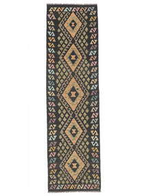  Kelim Afghan Old Style Teppe 79X288 Ekte Orientalsk Håndvevd Teppeløpere Svart (Ull, Afghanistan)