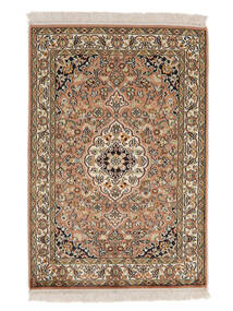  Kashmir Ren Silke Teppe 63X94 Ekte Orientalsk Håndknyttet Mørk Brun/Svart (Silke, India)