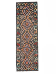  Kelim Afghan Old Style Teppe 80X253 Ekte Orientalsk Håndvevd Teppeløpere Svart (Ull, Afghanistan)