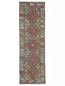  Kelim Afghan Old Style Teppe 76X248 Ekte Orientalsk Håndvevd Teppeløpere Mørk Brun (Ull, Afghanistan)