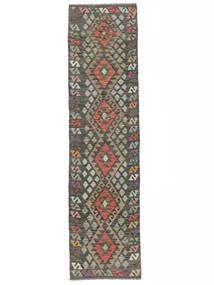  Kelim Afghan Old Style Teppe 79X315 Ekte Orientalsk Håndvevd Teppeløpere Brun/Svart (Ull, )