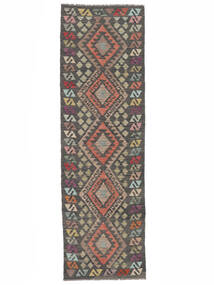  Kelim Afghan Old Style Teppe 88X286 Ekte Orientalsk Håndvevd Teppeløpere Brun/Svart (Ull, )