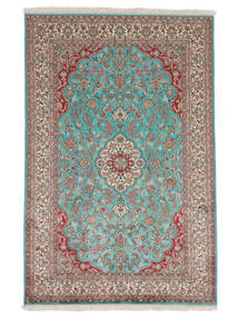  Kashmir Ren Silke Teppe 126X195 Ekte Orientalsk Håndknyttet Hvit/Creme/Mørk Grå (Silke, India)