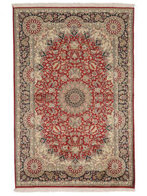  Kashmir Ren Silke Teppe 123X183 Ekte Orientalsk Håndknyttet Brun/Mørk Rød (Silke, )