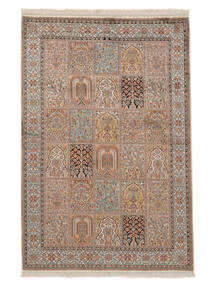 Kashmir Ren Silke Teppe 125X188 Ekte Orientalsk Håndknyttet Brun/Oransje (Silke, )