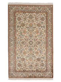  Kashmir Ren Silke Teppe 97X155 Ekte Orientalsk Håndknyttet Mørk Brun/Hvit/Creme (Silke, India)