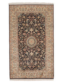  Kashmir Ren Silke Teppe 96X158 Ekte Orientalsk Håndknyttet Brun/Svart (Silke, )