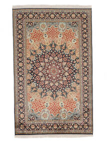  Kashmir Ren Silke Teppe 96X152 Ekte Orientalsk Håndknyttet Mørk Brun/Svart (Silke, India)