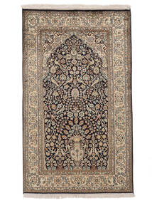  Kashmir Ren Silke Teppe 95X157 Ekte Orientalsk Håndknyttet Hvit/Creme/Mørk Brun (Silke, India)