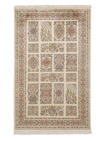  Kashmir Ren Silke Teppe 96X153 Ekte Orientalsk Håndknyttet Brun, Beige (Silke, India)