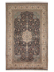  Kashmir Ren Silke Teppe 122X191 Ekte Orientalsk Håndknyttet Mørk Brun/Hvit/Creme (Silke, India)
