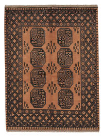  Afghan Teppe 154X202 Ekte Orientalsk Håndknyttet Svart/Mørk Brun (Ull, Afghanistan)