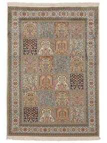  Kashmir Ren Silke Teppe 126X179 Ekte Orientalsk Håndknyttet Mørk Brun/Brun (Silke, India)