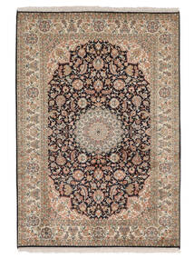  Kashmir Ren Silke Teppe 127X183 Ekte Orientalsk Håndknyttet Mørk Brun/Brun (Silke, India)