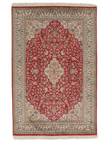 99X150 Kashmir Ren Silke Teppe Orientalsk Mørk Rød/Brun (Silke, India)