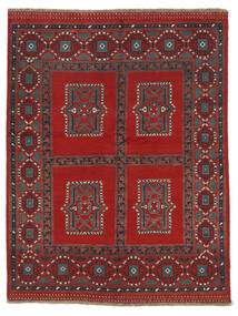  Afghan Teppe 155X196 Ekte Orientalsk Håndknyttet Mørk Rød/Svart (Ull, Afghanistan)