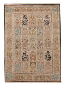  Kashmir Ren Silke Teppe 156X219 Ekte Orientalsk Håndknyttet Brun/Oransje (Silke, )