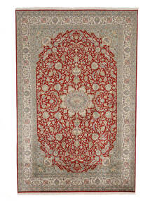  Kashmir Ren Silke Teppe 188X285 Ekte Orientalsk Håndknyttet Mørk Brun/Brun (Silke, India)