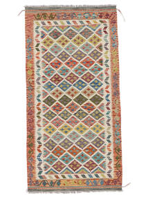  Kelim Afghan Old Style Teppe 104X204 Ekte Orientalsk Håndvevd Mørk Grå (Ull, Afghanistan)