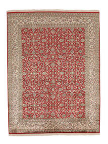  Kashmir Ren Silke Teppe 197X260 Ekte Orientalsk Håndknyttet Brun, Mørk Rød (Silke, )