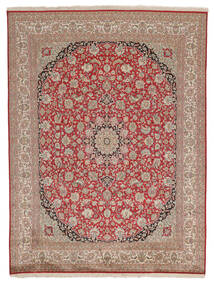  Kashmir Ren Silke Teppe 198X260 Ekte Orientalsk Håndknyttet Brun/Mørk Rød (Silke, India)