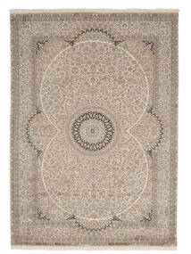  Kashmir Ren Silke Teppe 219X306 Ekte Orientalsk Håndknyttet Brun/Mørk Brun (Silke, India)