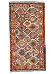  Kelim Afghan Old Style Teppe 101X195 Ekte Orientalsk Håndvevd Mørk Brun (Ull, Afghanistan)