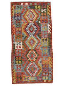  Kelim Afghan Old Style Teppe 100X198 Ekte Orientalsk Håndvevd Mørk Rød, Brun (Ull, Afghanistan)