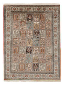  Kashmir Ren Silke Teppe 156X210 Ekte Orientalsk Håndknyttet Mørk Brun/Brun (Silke, India)