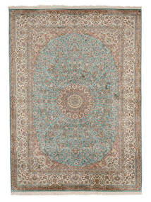  Kashmir Ren Silke Teppe 157X220 Ekte Orientalsk Håndknyttet Brun, Mørk Grønn (Silke, India)