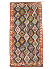  Kelim Afghan Old Style Teppe 99X203 Ekte Orientalsk Håndvevd Mørk Brun/Brun (Ull, Afghanistan)
