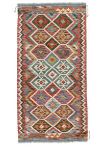  Kelim Afghan Old Style Teppe 98X199 Ekte Orientalsk Håndvevd Mørk Brun (Ull, Afghanistan)
