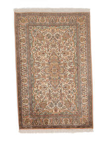  Kashmir Ren Silke Teppe 80X124 Ekte Orientalsk Håndknyttet Brun/Beige (Silke, )